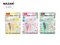 Набор: степлер №10 скобы (500 шт.) и коррект лента 5ммх4м 6диз блистер Mazari M-3422/24/Китай