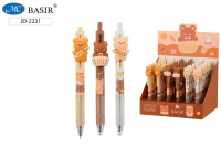 Ручка автоматическая "МИШКА" ассорти синяя 0,5mm JD-2231/36/Китай