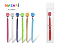 Ручка шариковая автомат Mazari DISKO синяя с поворот мех метал корп футляр 0,7m M-7369-70/25/Китай