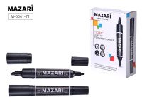 Маркер перманентный 2мм-6мм MAZARI TECHNIC двусторонний черный  M-5041-71/10/Китай