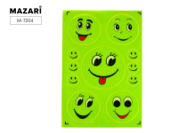 Набор наклеек светоотражающих СМАЙЛЫ 11шт MAZARI M-7204/40/Китай