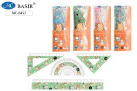 Набор линеек "КОШКИ" 4предм 2 треугольника, транспортир, линейка 20см МС-6452/40/Китай