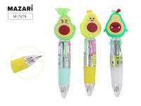 Ручка шариковая MAZARI JOYFUL AVOCADO 4цвета 0.7мм 3диз M-7678/Китай Ручка шариковая MAZARI JOYFUL AVOCADO 4цвета 0.7мм 3диз M-7678/Китай