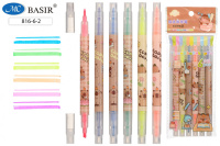 Набор текстмаркеров 6цв "КАПИБАРА" двусторонние 816-6-2/72/Китай Набор текстмаркеров 6цв "КАПИБАРА" двусторонние 816-6-2/72/Китай