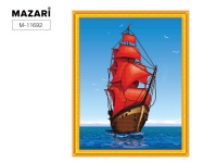 Картина 2 в 1: алмазная мозаика и раскрашивание по номерам 40х50 см АЛЫЕ ПАРУСА Mazari M-11692/Китай