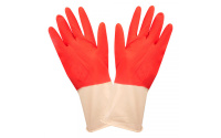 Перчатки хозяйственные BICOLOR XL красн-бел 120ктп 