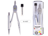 Циркуль 2 предмета с запасным грифелем пластик футляр M-4497 Mazari/12/Китай Циркуль 2 предмета с запасным грифелем пластик футляр M-4497 Mazari/12/Китай