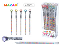 Ручка гелевая Mazari RAINBOW черная 0,8мм M-5547-71/12/Китай