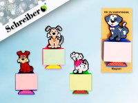 Сувенирный блок для записей на магните СОБАЧКА, ПВХ, в индивид упаковке S 8096/12/