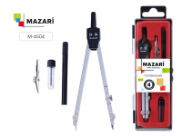 Циркуль 4 предмета с запасным грифелем пластик футляр M-4504 Mazari/12/Китай Циркуль 4 предмета с запасным грифелем пластик футляр M-4504 Mazari/12/Китай