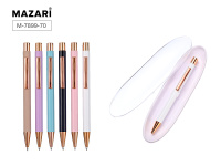 Ручка шариковая автоматическая DIAN P СИНЯЯ 0.7мм корпус метал ассорти 6цв Mazari M-7799-70/24/Китай