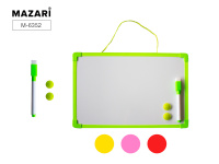 Доска магнитно-маркерная 25х35см двусторонняя маркер с ластиком + 2 магнита ассорти 4цв Mazari M-635 Доска магнитно-маркерная 25х35см двусторонняя маркер с ластиком + 2 магнита ассорти 4цв Mazari M-635
