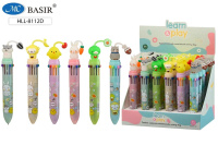 Ручка автоматическая 12цв "ВЕСЁЛЫЕ ЖИВОТНЫЕ" ассорти HLL-8112D/24/Китай