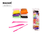 Mасса для лепки 12цв 13г пластик стеки 3шт в комплекте Mazari M-4194-12/Китай