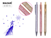 Ручка шариковая автоматическая Mazari SHINE синяя 3цвета металлич корпус 0,7mm M-7427-70/25/Китай