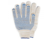 Перчатки 10 класс х/б с ПВХ  точка Белые(пара)