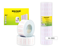 Ценник белый 950 шт 12х21мм в рулонах Mazari M-1950/10/Китай Ценник белый 950 шт 12х21мм в рулонах Mazari M-1950/10/Китай