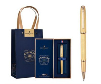 Ручка роллер TJ-8 Montagut синяя 0.5мм золотой металл корпус в футляре 325317/Китай