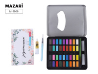 Акварель сухая LANTY 36 цв кисть с резервуаром для воды, кисть из нейлона, пигмент в тубе, ч/г каран