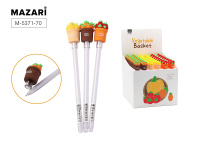 Ручка гелевая Mazari VEGETABLE BASKET синяя игольч 0,5мм 3диз M-5371-70*/48/Китай