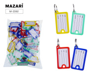 Бирка для ключей  с металлическим кольцом и бумажной вставкой  4,8х2,7см микс Mazari M-2392/50/Китай