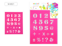 Трафарет пластик Цифры 20*25см MAZARI M-6521/24/Китай