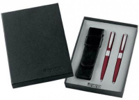 Набор ручек подарочных IMAGE, шарик+роллер, бордовый/серебро с футляром SENATOR 6089/Б