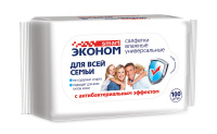 Салфетки влажные Смарт Эконом для всей семьи 100 шт антибактер Салфетки влажные Смарт Эконом для всей семьи 100 шт антибактер