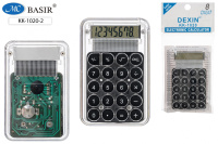 Калькулятор 8-разрядный 85*55*8mm прозрачный чёрный KK-1020-2/чёрный/50/Китай Калькулятор 8-разрядный 85*55*8mm прозрачный чёрный KK-1020-2/чёрный/50/Китай