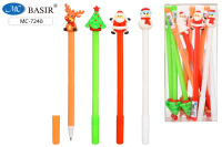 Ручка шариковая "НОВОГОДНЯЯ" синяя ассорти МС-7240/12/Китай