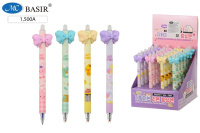 Ручка автоматическая гелевая со стир чернилами "БАНТИК" 0,5mm синяя ассорти 1500/24/Китай Ручка автоматическая гелевая со стир чернилами "БАНТИК" 0,5mm синяя ассорти 1500/24/Китай