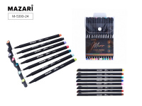 Набор ручек капиллярных 24цв MERO 0.4мм MAZARI M-5393-24/6/Китай Набор ручек капиллярных 24цв MERO 0.4мм MAZARI M-5393-24/6/Китай