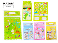 Набор канцелярский HAPPY DAY блокнот 12цв карандашей, наклейки, 4диз Mazari M-3429/Китай Набор канцелярский HAPPY DAY блокнот 12цв карандашей, наклейки, 4диз Mazari M-3429/Китай