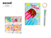 Набор подарочный COOL SUMMER блокнот 38л 12х17см, ручка шариковая автомат 6в1 Mazari M-8421/Китай Набор подарочный COOL SUMMER блокнот 38л 12х17см, ручка шариковая автомат 6в1 Mazari M-8421/Китай