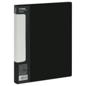 Папка А4 20 файлов 14мм 600мкм пластик черная СТАММ "Стандарт" ММ-30614/40/Россия