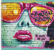 SketchBook 40л А4 223х240мм 100г/кв.м  на спир.тисн.-ПОДРУЖКИ-Хатбер/30/