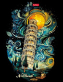 Бизнес-блокнот А5 96л Пизанская башня 6цв блок клетка тв.переплет Hatber 96ББ5В1_30821/20/Россия