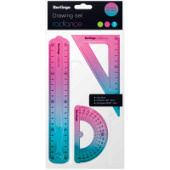 Набор чертежный средний Radiance гибкий розовый/голубой градиент Berlingo RS_10220/24/Китай