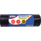 Мешки для мусора многослойные "CleanLab" 200л 88x114 ПВД 40мкм 10шт/рулон черные 9050211/Китай