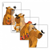 Набор обложек 12шт ErichKrause Happy Capy для тетр и дневников 212х347мм 80мкм ассорти 61125/72/Росс