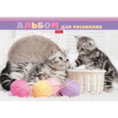 Альбом для рисования А4 24л проклеенный Хатбер Котята и клубочки 24А4лВк_20994/5/30/Россия Альбом для рисования А4 24л проклеенный Хатбер Котята и клубочки 24А4лВк_20994/5/30/Россия