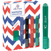 Маркер перманентный "Attomex"  пулевидный  3мм зеленый 5043503/12/Китай