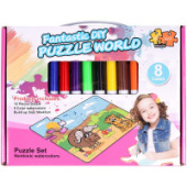 Пазл-раскраска 2в1 58*43см + 8 фломастеров DV-T-1830/Китай