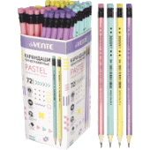 Карандаш ч/г HB "deVENTE. Pastel"  2мм шестигран с ластиком ассорти 5032903/72/Китай