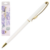 Ручка подарочная FIORENZO Гортензия белый корпус поворотный механизм синяя 232039/Китай