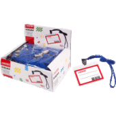 Бейдж "deVENTE" 99x66мм горизонтальный ПВХ прозрачный на ленте с клипом 4010901/Китай