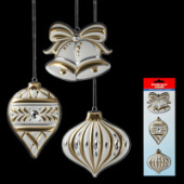 Набор ErichKrause® Decor 3 украшения Елочные игрушки золото 10см 49595 разноцветный