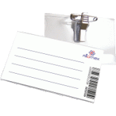 Бейдж "Attomex" 90x56мм горизонтальный 200мкм прозрачный с булавкой и клипом 4010500/50/Китай