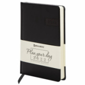 Ежедневник А5 2022г BRAUBERG Imperial черный под кожу 112759/Китай