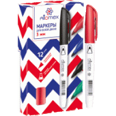 Маркер для доски "Attomex" пулевидный  3мм красный 5040701/12/Китай